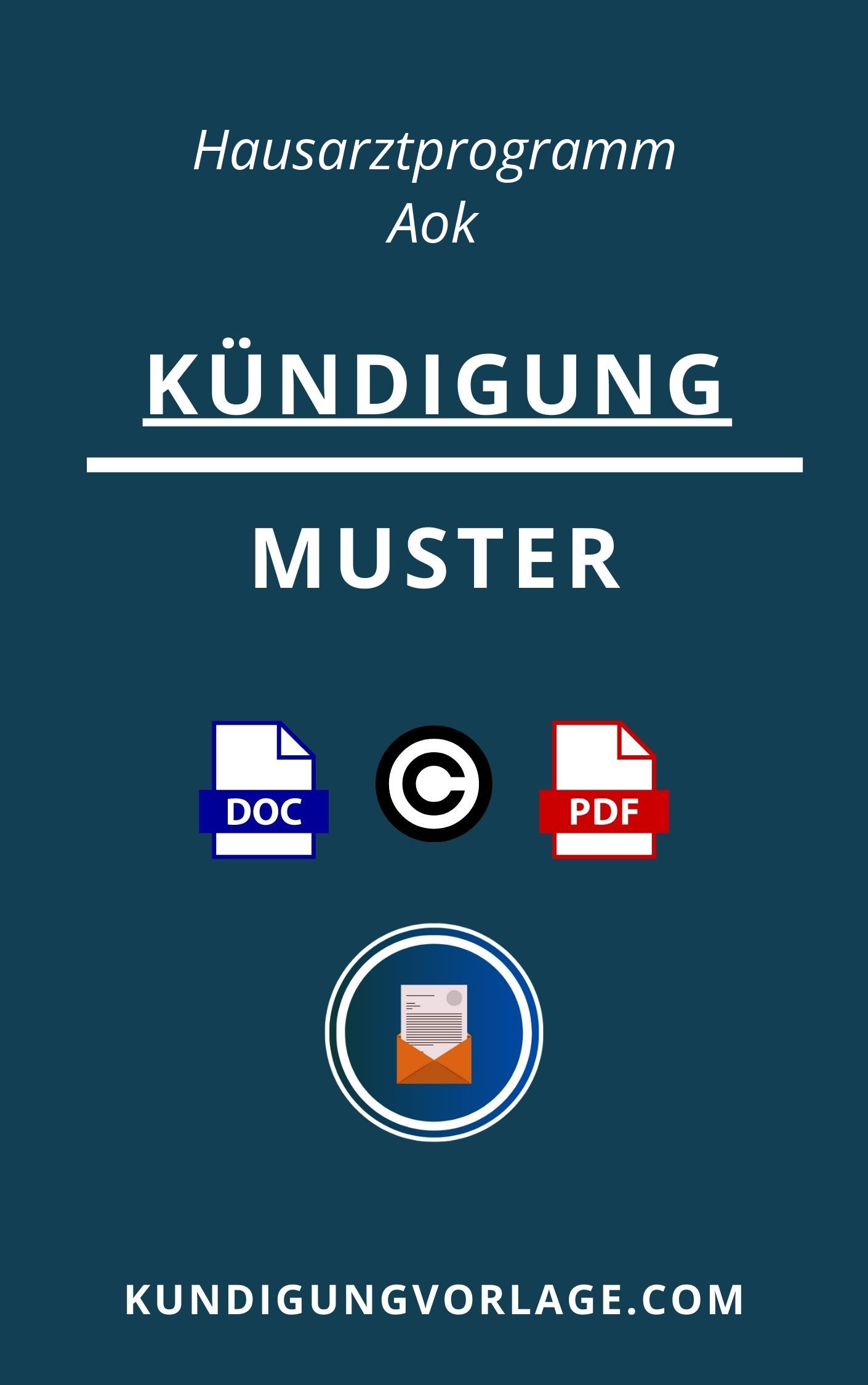 Kündigung Hausarztprogramm Aok Muster